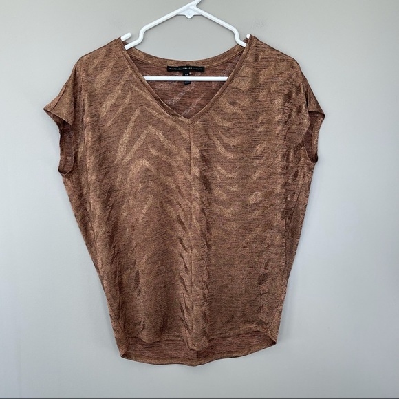 White House Black Market Tops - WHBM Copper Animal Print V-Neck XS